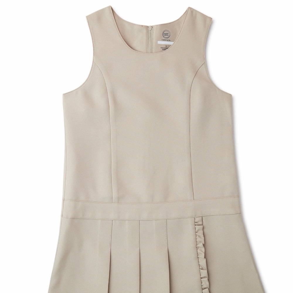 Girls pleated ruffle jumper dress